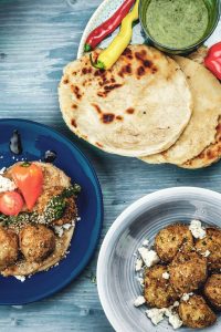 Malawach mit Falafel 
