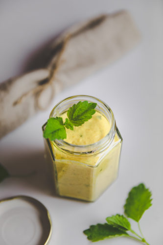 veganer pfirsich minz dip