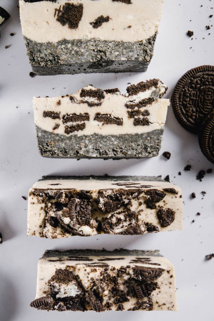 oreo eis kuchen mit aktivkohle vegan