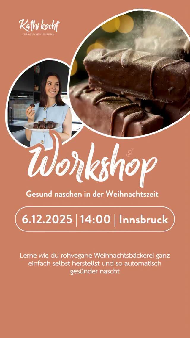Gesund naschen statt Zuckerbomben? Am 6. Dezember zeig ich dir in Innsbruck, wie roh-vegane Weihnachts-Sweets richtig lecker werden – ganz ohne Backen, dafür mit ganz viel Genuss. Glutenfrei, rohvegan, ohne raffinizerten Zucker zaubern wir Spekulatius Twix, Marzipan Kugeln und Lebkuchen.

Sei dabei uns sichere dir jetzt deinen Workshopplatz! Ich freue mich. 🤩 Link in der Bio! 

#workshop #gesundnaschen #visitinnsbruck #rohvegan #gesünderessen #kathikocht #weihnachten