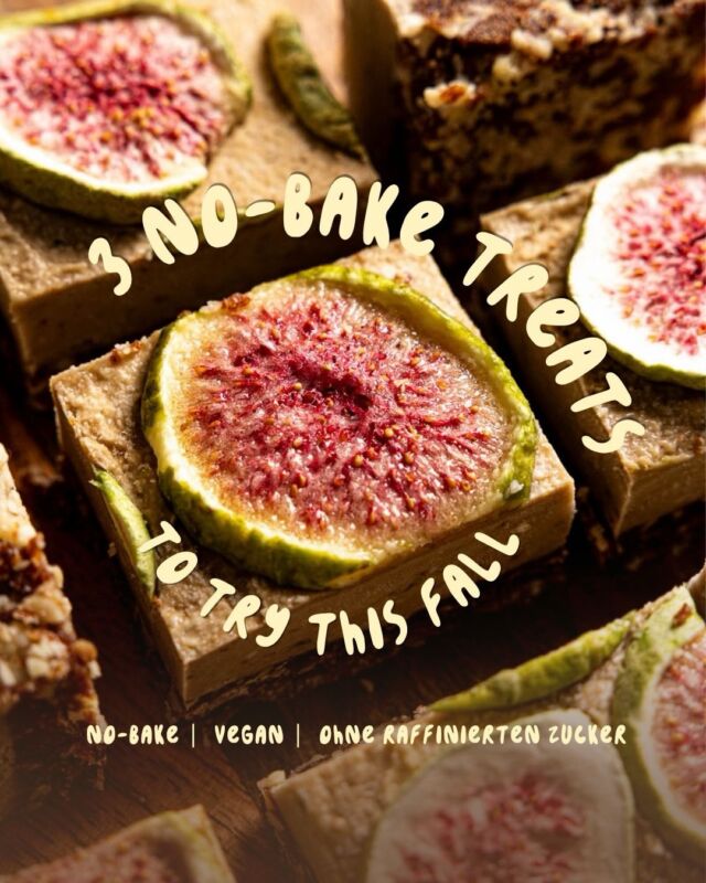 Draußen wird’s grau, drinnen wird genascht – und zwar ganz ohne Ofen. Diese drei no-bake Rezepte liebe ich aktuell total, weil sie nicht so klassisch sind. Und jetzt muss ich sie unbedingt mit dir teilen! 

1️⃣ Kürbis Bites (no-bake, nicht rohvegan) – saftig, zimtig, mit verstecktem Gemüse
2️⃣ Paranuss Twix (rohvegan) – Paranussboden, Dattelkaramell, knackige Schokohülle -> ein no-bake Twix aber extra buttrig im Geschmack, Dank Paranüssen
3️⃣ Feigen-Tahin-Bars (rohvegan) –  Tahin + Feigen = ❤️ Harmoniert herrlich, mehr muss ich gar nicht sagen. Probier es unbedingt aus!

Alle Rezepte findest du in den Slides – no-bake, vegan und ohne raffinierten Zucker.

🔖 Speicher dir den Post fürs nächste cozy Wochenende!

#nobake #rawcake #gesundnaschen #ohnezucker #healthysweets

Kürbis, Paranuss oder Feige? Schreib mir 1, 2 oder 3 in die Kommentare: Welches machst du zuerst?

Herbst in Würfelform: cremig, leicht zimtig und rundum im Kürbiskerncrunch gewälzt.

Super schnell: Pürieren, verkneten, einfrieren, wälzen. Mehr braucht es nicht. Perfekt zum Vorbereiten fürs ganze Wochenende.

Wie der Klassiker, nur in gesund: Paranussboden, Dattelkaramell und knackige Schokohülle 🍫

Das Dattelkaramell kommt ganz ohne Zucker aus und schmeckt trotzdem nach Karamell. Probier’s aus! Du kannst noch 1-1,5 EL Mequite dazugeben, dann schmeckt’s noch karamelliger! 

Nussiger Boden, cremige Tahin-Feigen-Creme und ein Hauch Zitrone. Mein Herbst-Liebling.

Wichtiger Tipp: Das Kokosöl erst zum Schluss unter die Creme mixen, dann wird sie besonders seidig.

Speicher dir den Post, damit du die Rezepte am nächsten Herbstsonntag sofort findest. Und folg mir für mehr gesunde No-Bake-Rezepte 🤍